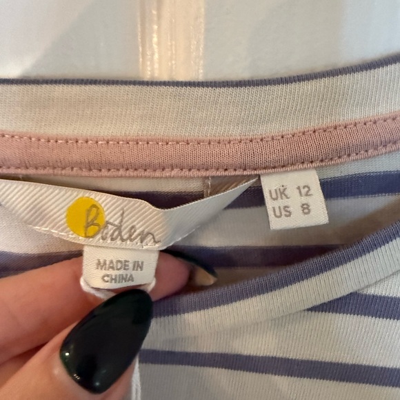 Boden Gray and Cream Striped Top - Picture 3 of 6